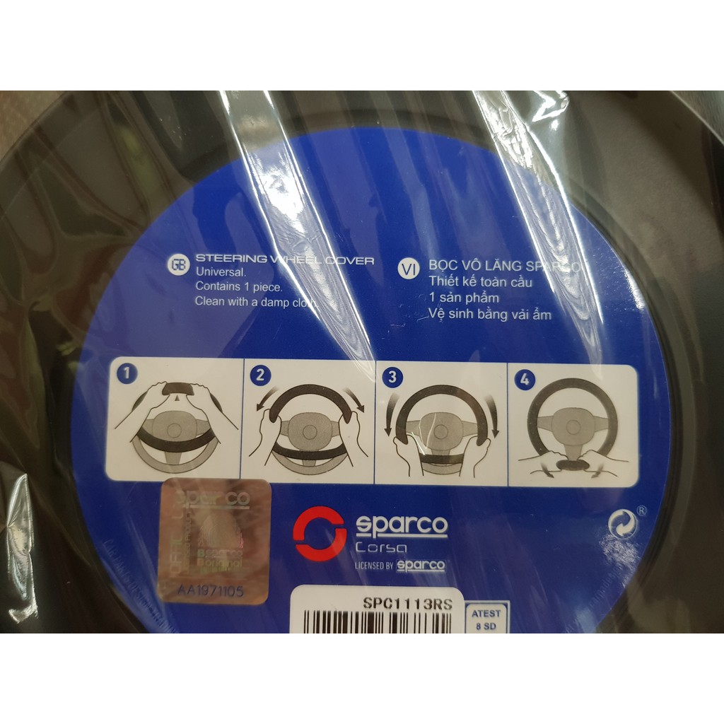 Bọc vô lăng SPARCO SPC1113BKS Chính Hãng