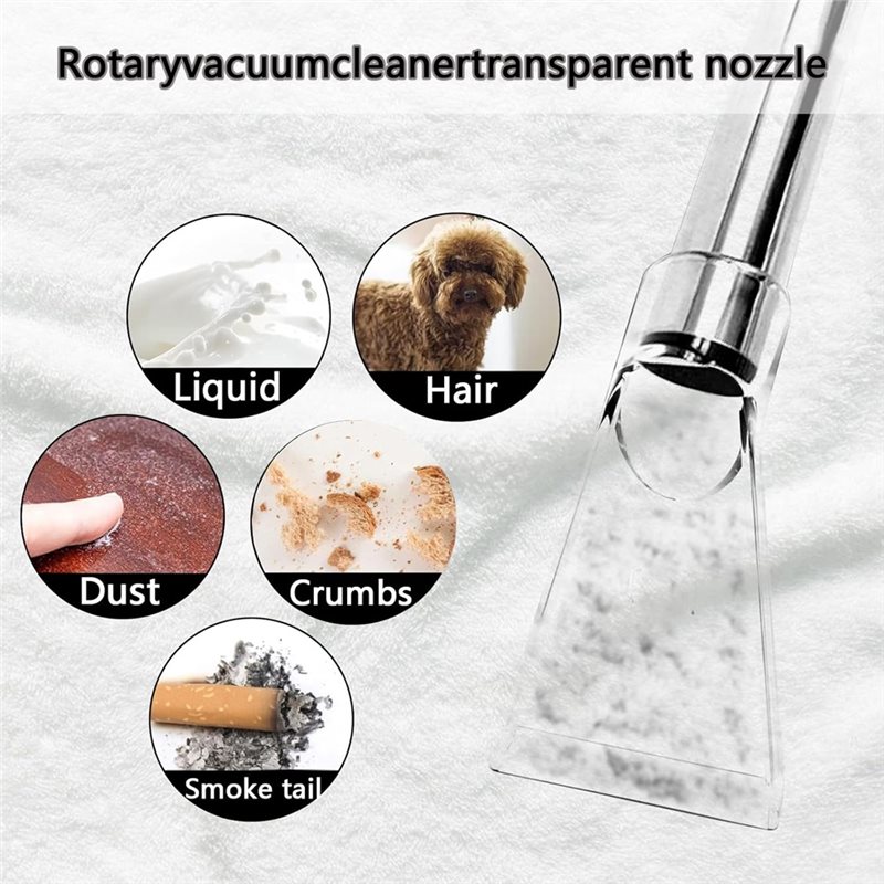 2PCS 38mm Suction Nozzles Rotating Transparent Brush Head Carpet Cleaner Dryer Vacuum Cleaner Accessories.