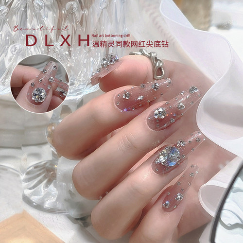 Bịch Đá Chân Nhọn Trắng Pha Lê Đính Móng