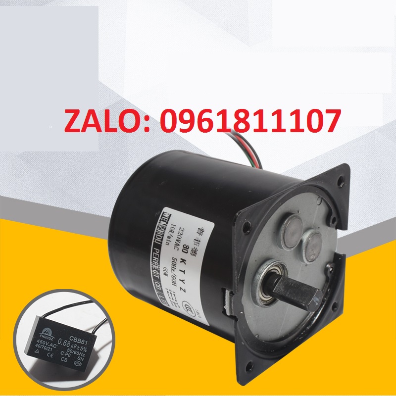 Motor giảm tốc 220v 40w 70ktyz 60w 80ktyz trục 8mm, mô tơ giảm tốc 220v làm lò nướng, băng tải, bảng quảng cáo
