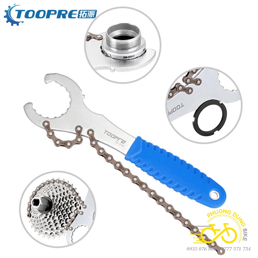Dụng cụ giữ líp và tháo trục cốt rỗng xe đạp 3in1 toopre tl-310