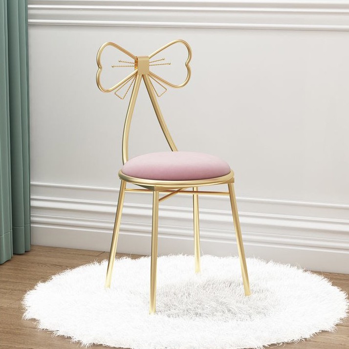 Pink Makeup Vanity Chairs for Bedroom Cute Butterfly Stool Chair Dining ...