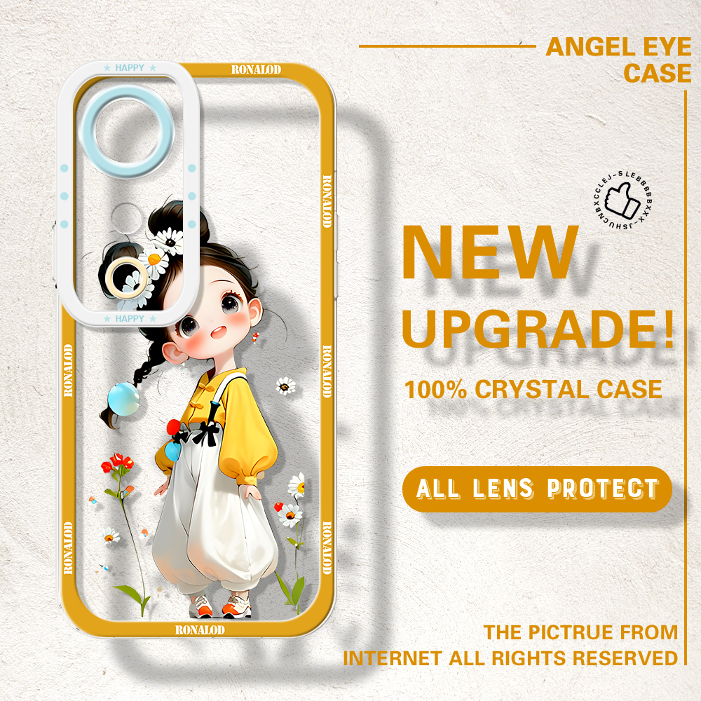 YYDS for Vivo V40 Pro V40 5G Back Cover Cute Gril Transparent Crystal TPU Soft Thin Phone Case.