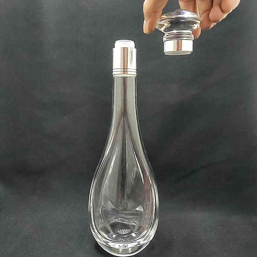 Glass bottle 500ML – WATER DROP shape – solid cap - 1 bottle (C12 pattern)