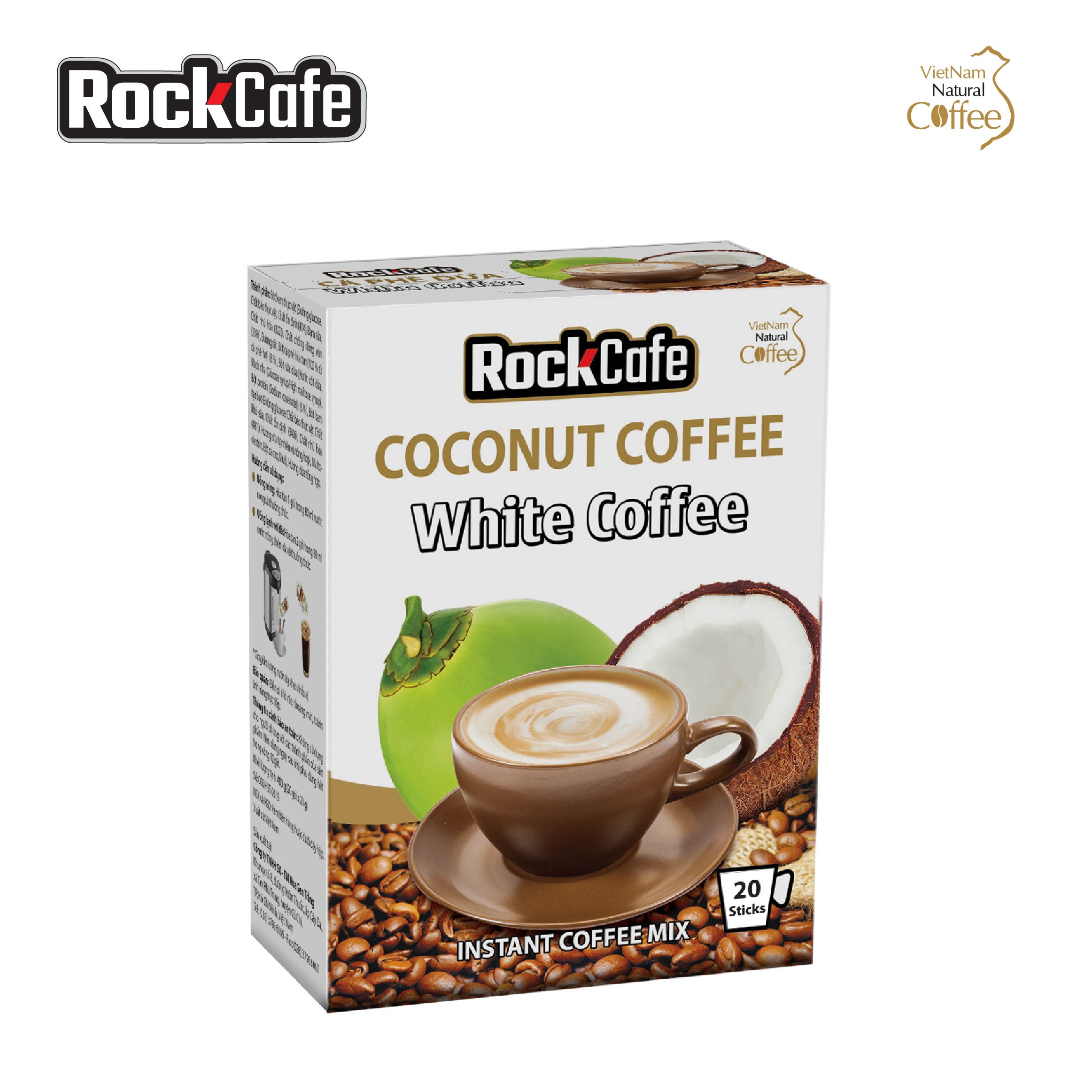 [HCM]Cà phê dừa ROCKCAFE (Hộp 20 gói x 20gr) thumbnail