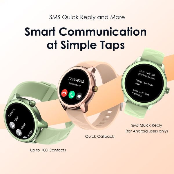 Oraimo Watch 2R Smart Watch OSW-30 Gold / Olive with 1.39 Inch TFT Display and Bluetooth Calling Functionality.