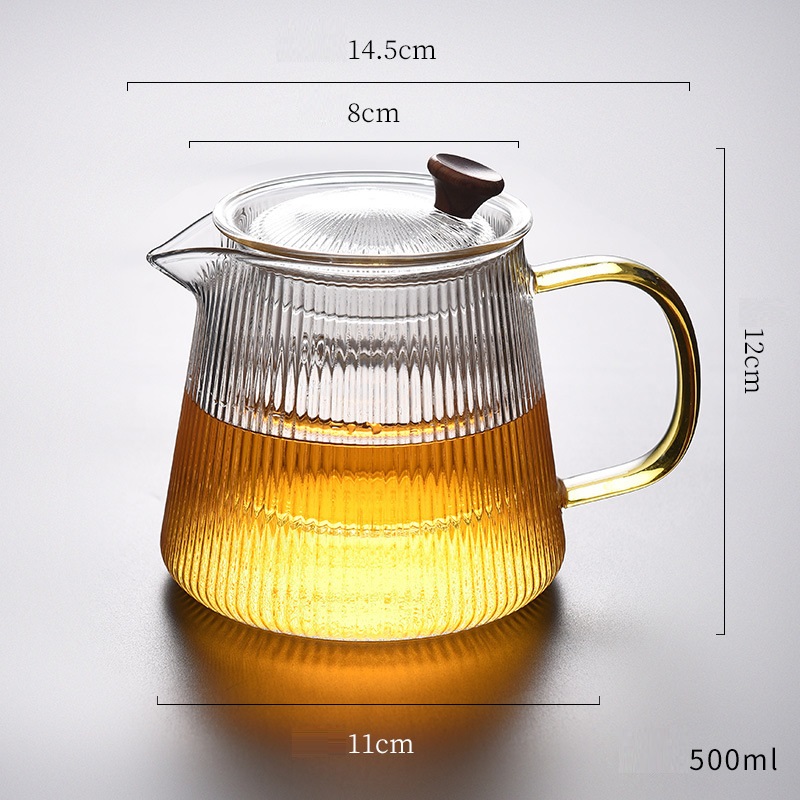 Bộ ấm chén pha trà thủy tinh chịu nhiệt 500 ml