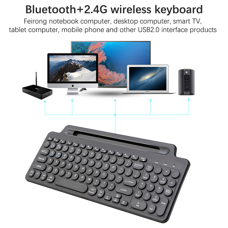 2.4G Bàn phím tương thích Bluetooth không dây với số chuột màn hình cảm ứng khe cắm thẻ Bàn phím số cho IOS/Android Máy tính để bàn laptop cho TV Box