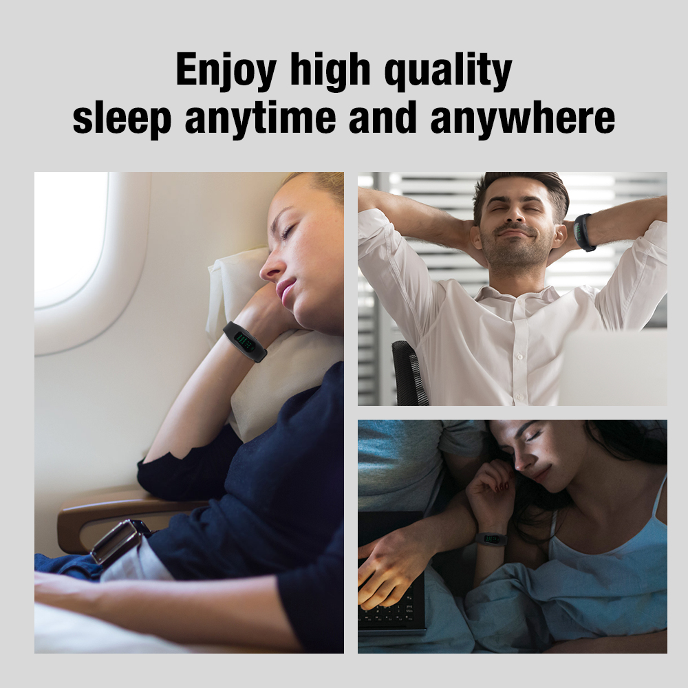 Hailicare Micro-current Intelligent Sleep Aid Low Frequency Pulse Stress Reduction Sleeping Apparatus Insomnia Physical Therapy Watch Wearable Sleeping Device Improve Mood Anxiety USB Charging