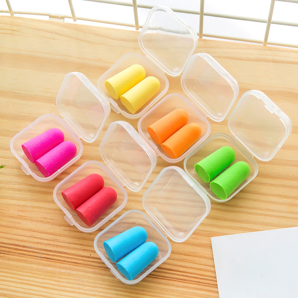 2 Nút Bịt Tai Chống Ồn Chống Nước Đa Sắc Có Hộp Nhựa Tái Sử Dụng Lâu Dài Tiện Lợi - Lumbley
