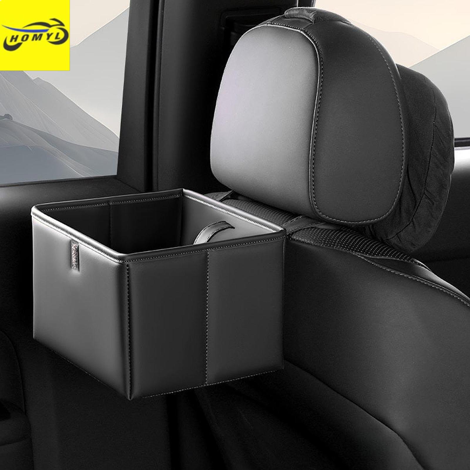 Homyl ghế ô tô gập được, thùng rác ô tô có dây treo phụ kiện trang trí bên trong ô tô dễ dàng lắp đặt chống nước di động bằng da PU.