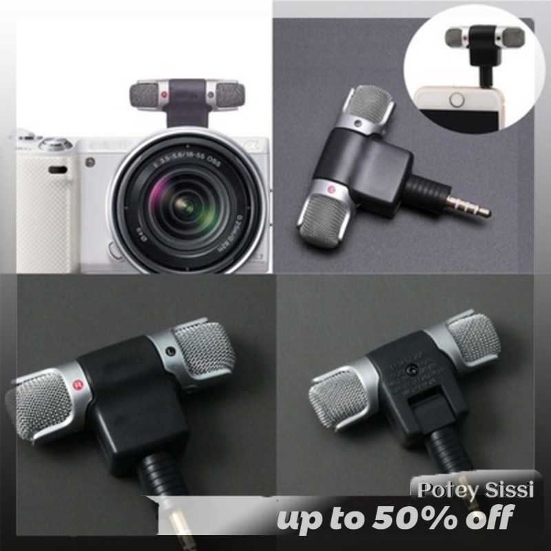 Potey New Universal Mini Stereo Microphone Mic Audio For PC Laptop Notebook Talk 3.5mm