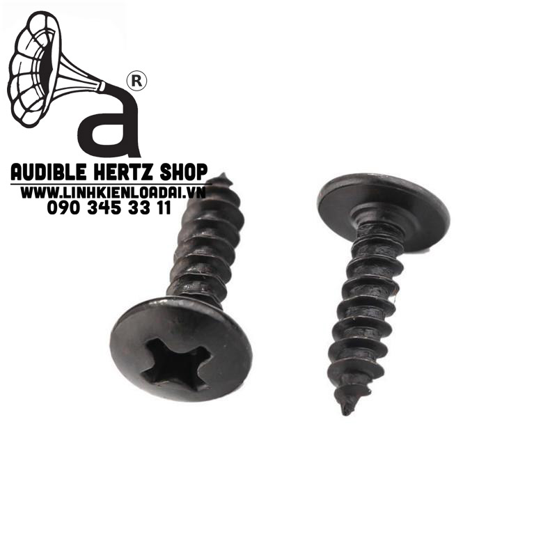 Vít gỗ đầu dù 4 cạnh bắt loa mạ kẽm M3, M4 (Combo 20 con)