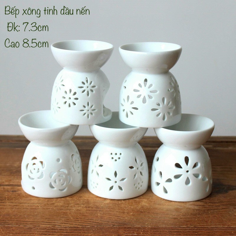 Đèn đốt tinh dầu gốm Bát Tràng, Đèn đốt nến tinh dầu, đèn đốt tinh dầu bằng gốm hoa văn vẽ độc đáo, sử dụng để khuếch tán tinh dầu, xông phòng khử mùi.