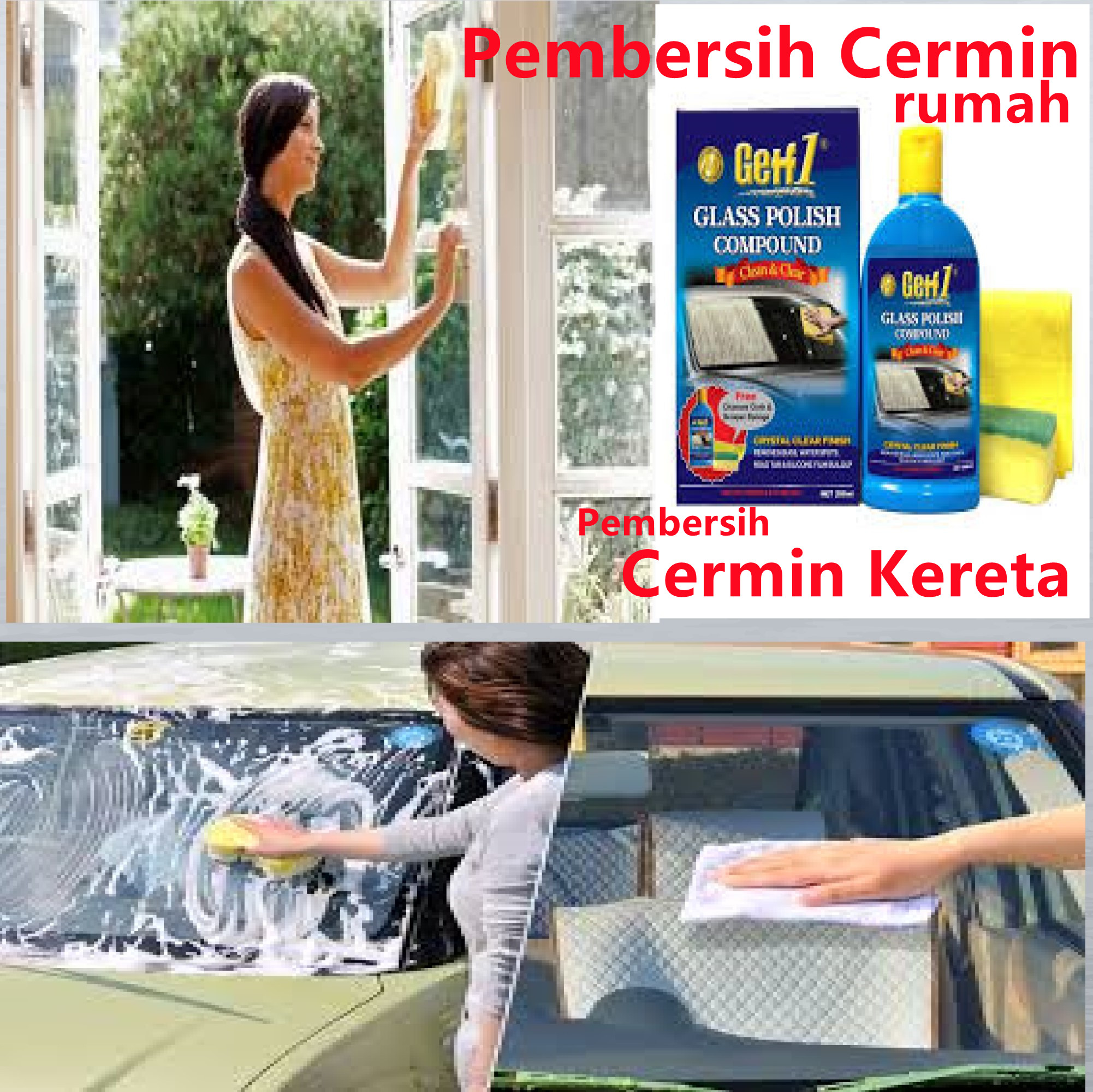 Glass Polish Compound Mencuci & menggilap Cermin Kereta & Cermin