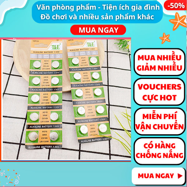 Combo 5 - 10 - 20 Pin Ag10✓ Pin giá rẻ ✓ Alusmart