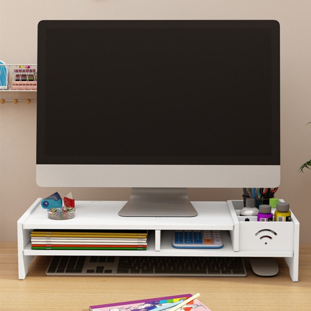 Convenient Easy Assemble PC Computer Screen Stand Multi Compartment ...