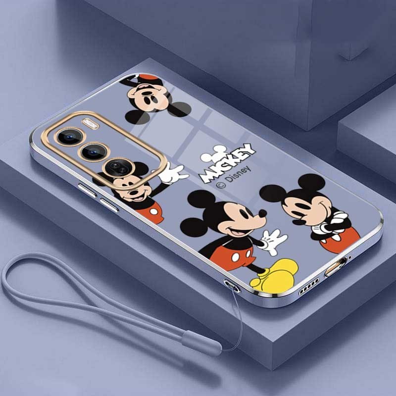 Vivo Y200 Y19s Disney Character Mickey Mouse Case for Girls Boys Kids Protective Case Square Edge Casing. 