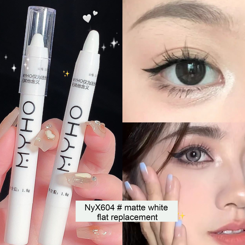 Glitter Highlighter Pen Waterproof Pearlescent Matte White Sliver Diamond Brighten Lying Silkworm Eyeshadow Stick Fa-cial Makeup