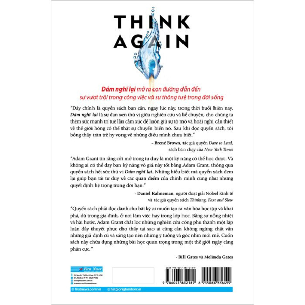 [Mã INBAU15 giảm 15K đơn 99K] Sách - Dám nghĩ lại - Think again