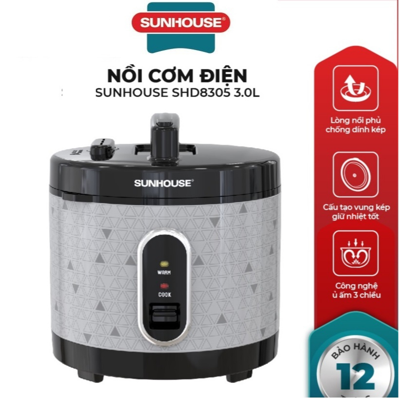 Nồi cơm điện 3l Sunhouse SHD8306