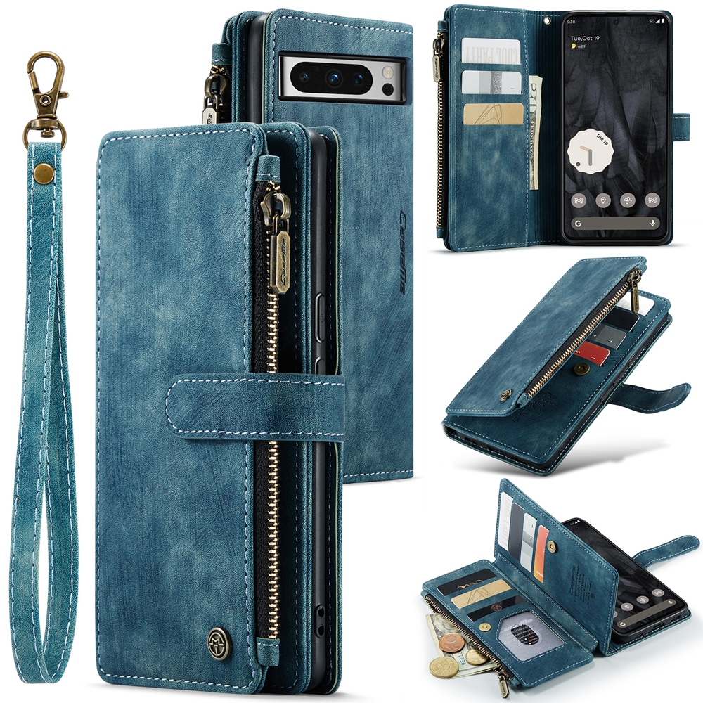 Shockproof Phone Case For Google Pixel 8 8 Pro / Google Pixel 7A Leather Wallet Magnetic 10 Card Slots Flip Cover Casing