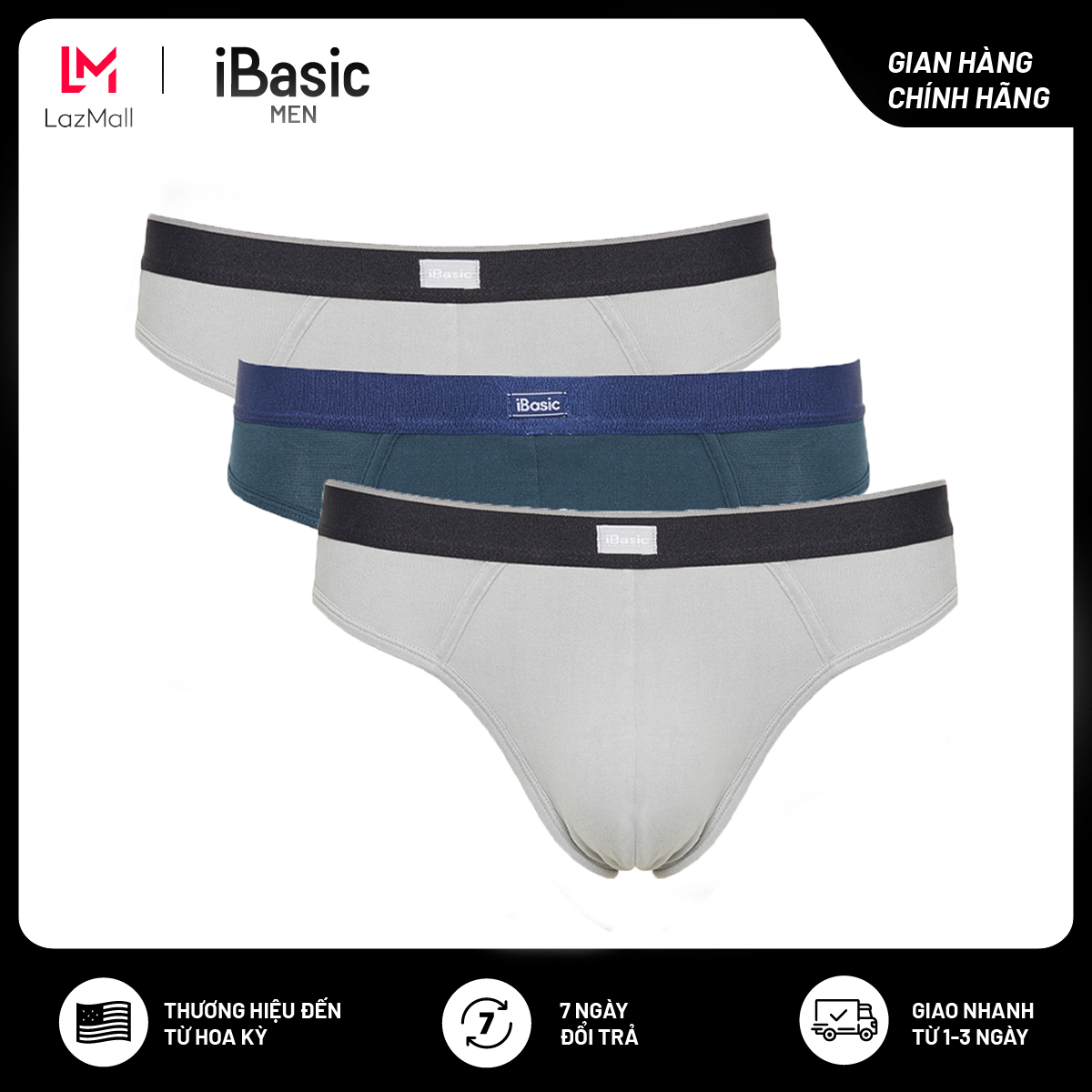 Combo 3 quần lót nam thun Brief iBasic PANM090