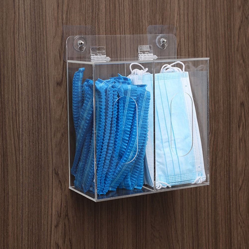 Practical%20/2/3%20Grids%20Acrylic%20Glove%20Holder%20Transparent%20Wall%20Mounted%20Gloves%20Dispenser%20Box%20with%20Lid%20Dustproof%20Storage%20Box%20Shoe%20Cover%20-%20Image%206