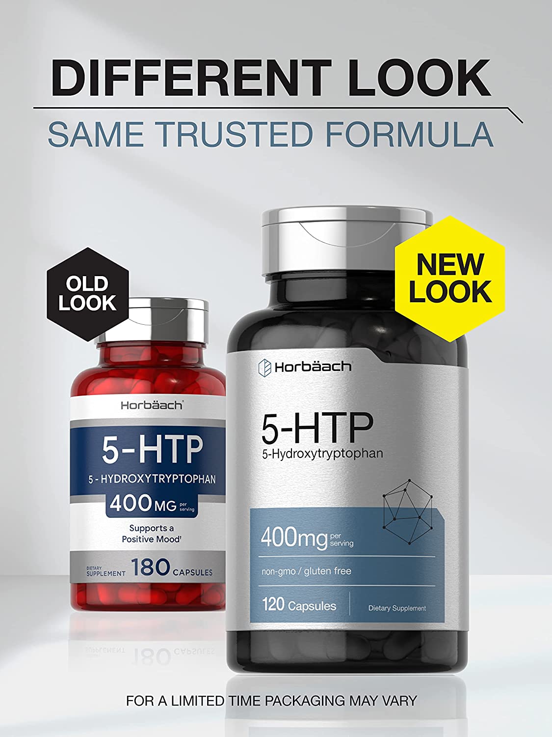 Horbaach 5-HTP 400mg 120 viên - Giúp giảm stress, điều hòa cảm xúc, suy nhược và ổn định giấc ngủ.
