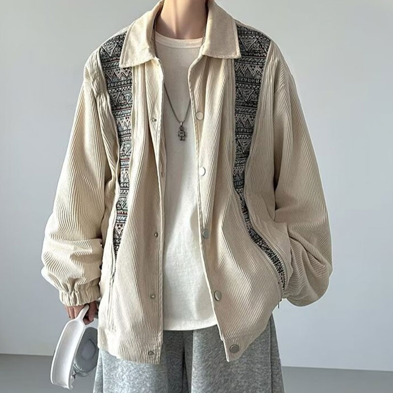 KYUSHUAD Men's jacket - A corduroy jacket Fall/winter street boys jacket Jacket with loose lapels