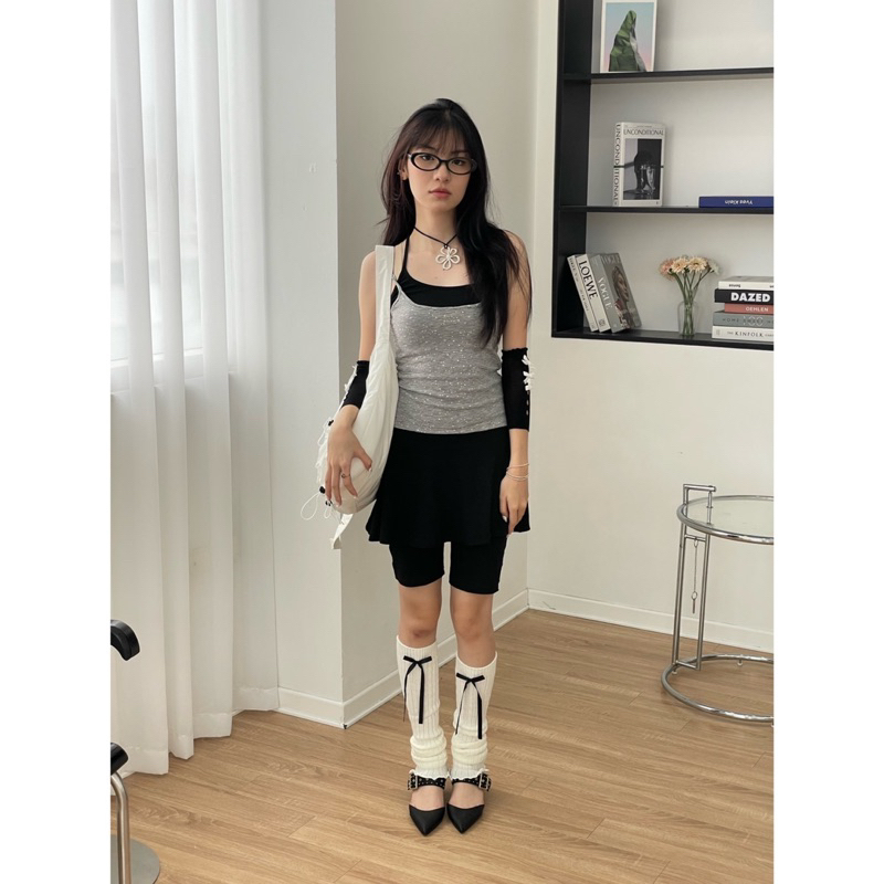[SIE] black low-waist skort // quần váy kiểu blokecore keooo