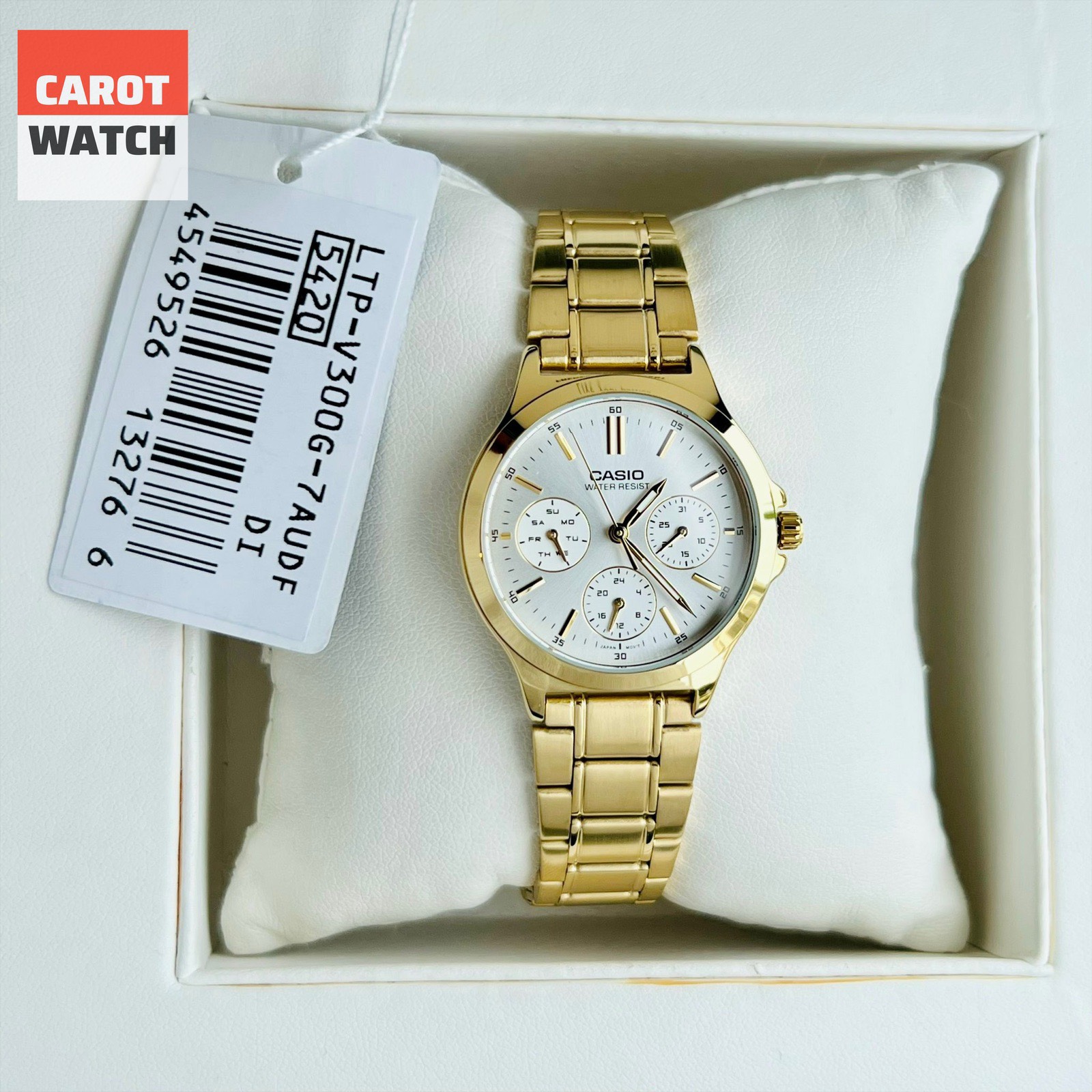 ĐỒNG HỒ NỮ CASIO LTP V300G 7A MẶT TRẮNG