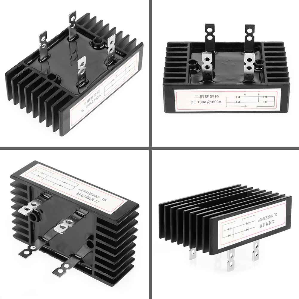 Bridge Rectifier Easy Installation Stable Performance Bridge Rectifier 2-Phase Good Heat Dissipation Work for Industrial Equipment Factory Power Supply