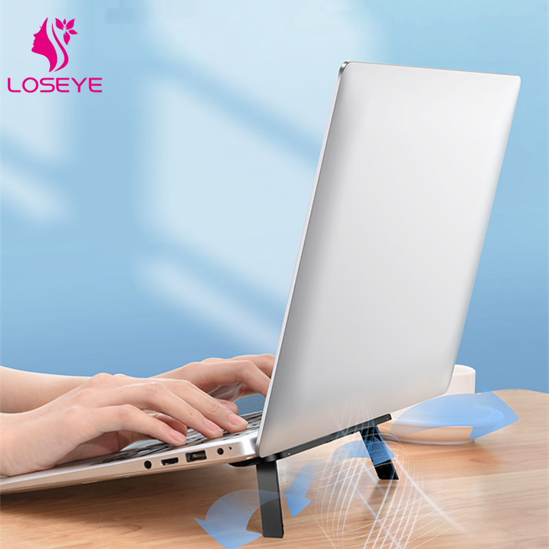 Giá đỡ máy tính xách tay tiện dụng có thể gập lại vô hình bàn phím máy tính Notebook chủ Riser phổ tự dính nhựa làm mát chân đế Pad