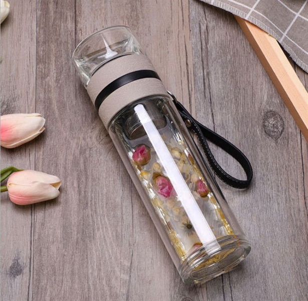 Bình thủy tinh 2 lớp có lọc trà 500ml