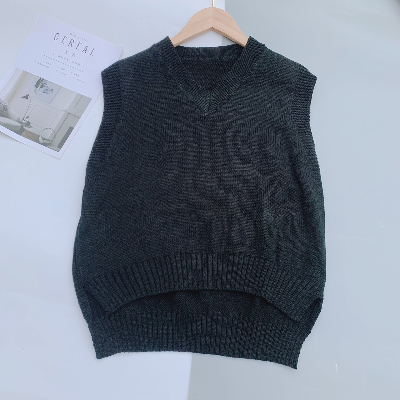 Áo gile len trơn basic sẵn nhiều màu chất len mỏng thiết kế cổ tim xẻ tà hàng đẹp mặc mùa thu đông NHẬT LINH - A457