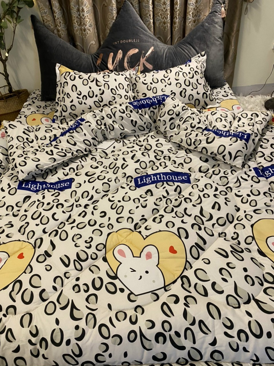 Bộ chăn ga cotton hàn quốc 5 món