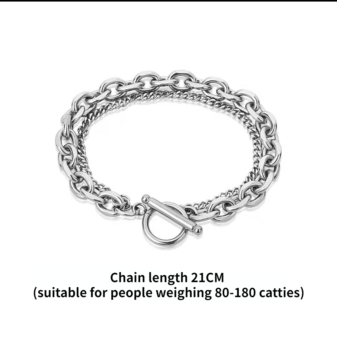 【FreeShipMAX-Canvas Bee】 Bracelet tide ins niche design hip hop cold style stacking accessories versatile simple titanium steel men's hand women