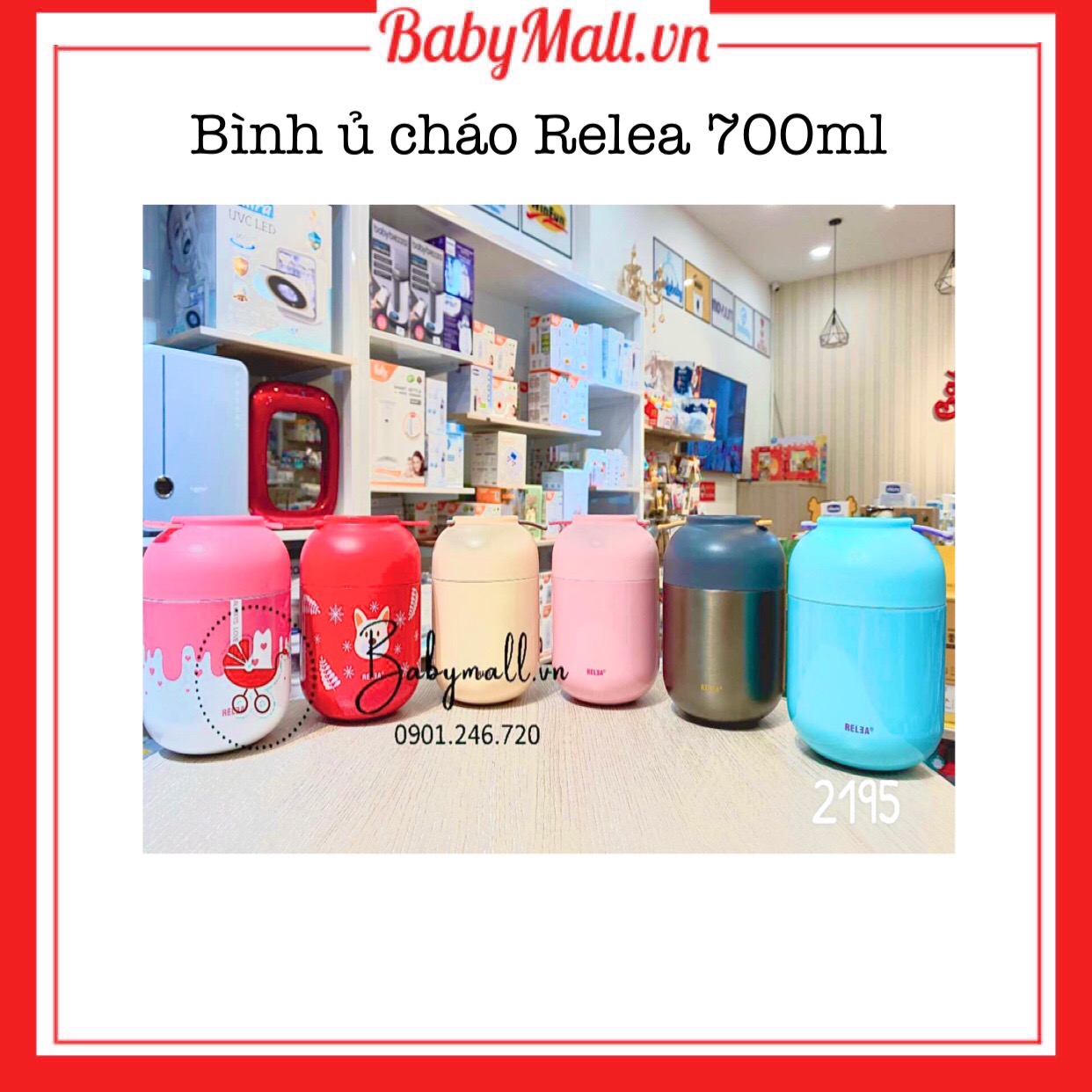 Bình ủ cháo Relea 700ML Babymall.vn