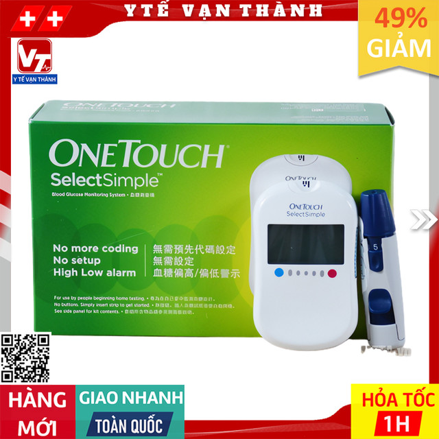 ✅ [TRỌN BỘ] Máy Đo Đường Huyết Onetouch Select Simple (10 Que, 50 Kim, 50 Cồn) | (Date Xa) (One Touch) -VT0558 - Y Tế Vạn Thành