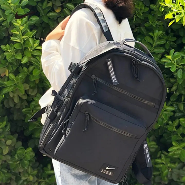black nike sports backpack