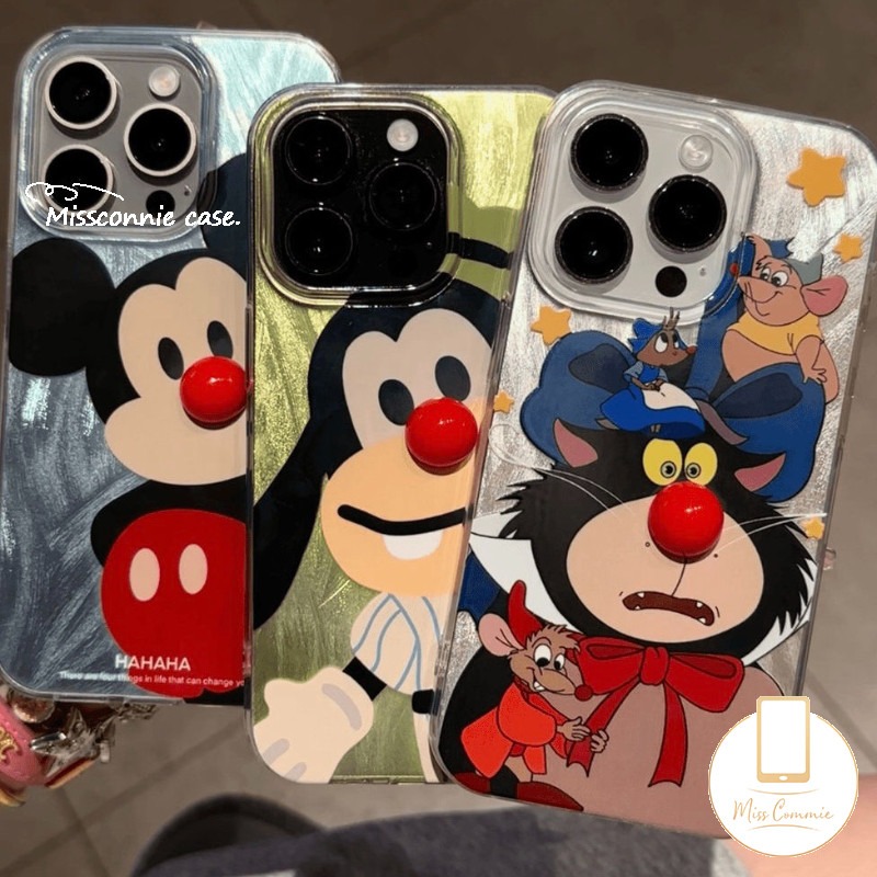 Cute Mickey Mouse Sticky Nose Movie Kitten 3D DIY Plush Toy Case