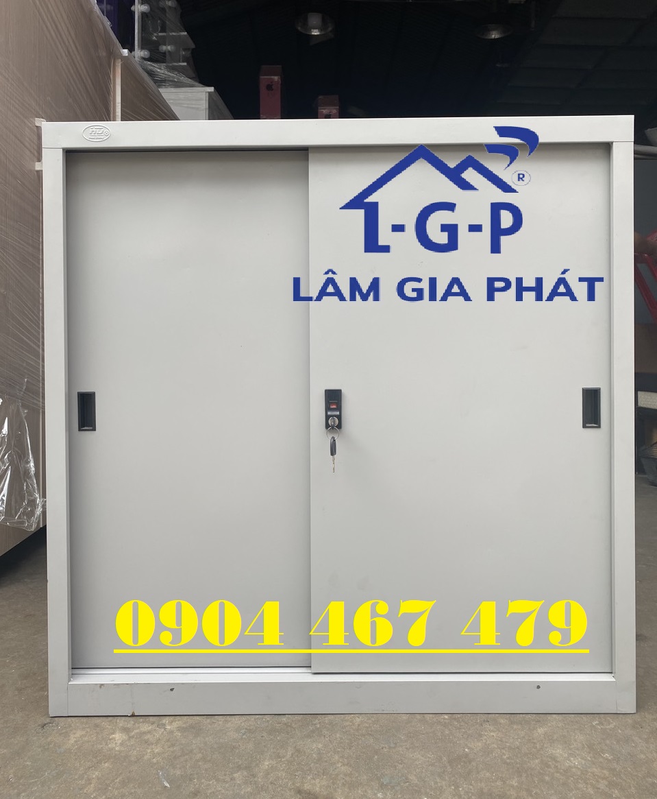 Tủ hồ sơ văn phòng sắt 2 cánh cửa lùa nhỏ mới 100%