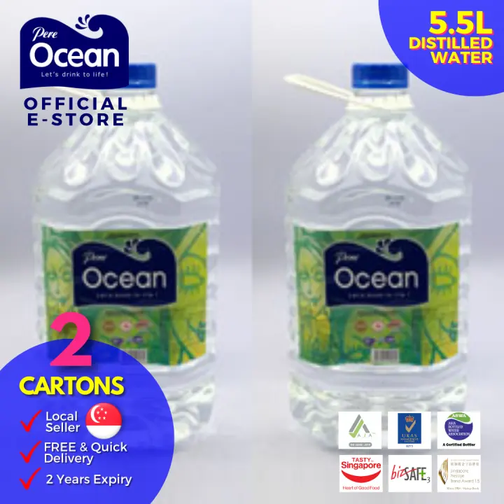 Pere Ocean Pure Distilled Water Drinking Water Bottled Water 5 5l X 4 Bottles X 2 Cartons Singapore Sg Local Seller Free Delivery Lazada Singapore