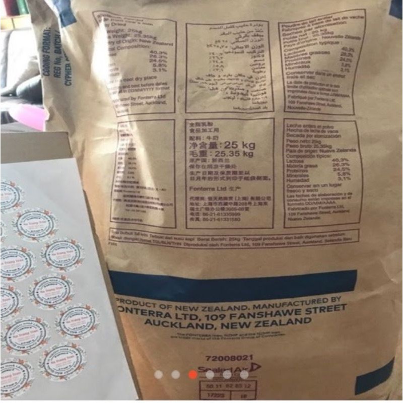 Sữa bột Newzealand làm bánh Dứa 100gr