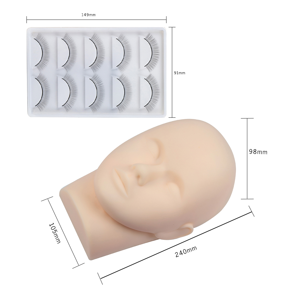 Mannequin Head For Eyelash Extension Training kit With Removable ...