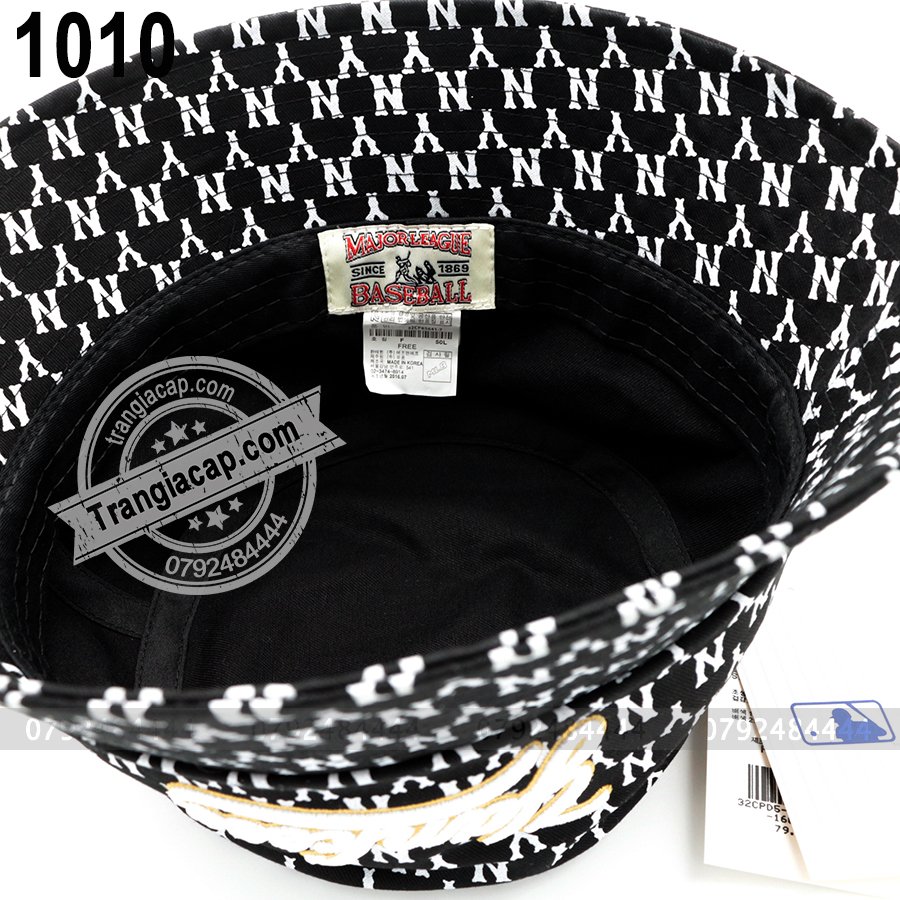 Combo 2 Nón bucket MLB Monogram NY đen