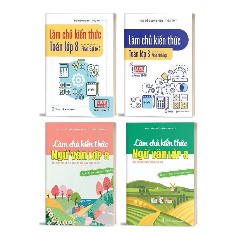 Sách - Combo Trọn bộ làm chủ kiến thức Toán - Ngữ văn lớp 8