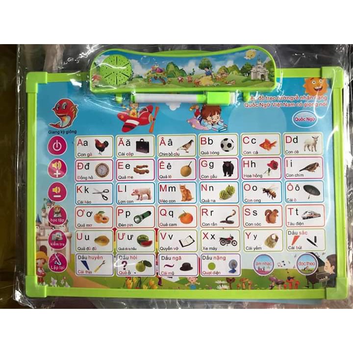 Bảng Chữ Cái Thông Minh ( Tiếng Việt - Tiếng Anh ) Gồm 3 Mặt Thế Hệ Mới, Bảng học chữ cái đa năng, giúp bé tự phát triển toàn diện, học tập tốt