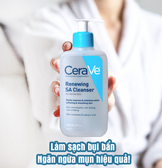 Sữa rửa mặt tẩy da chết cerave renewing sa cleanser 237ml